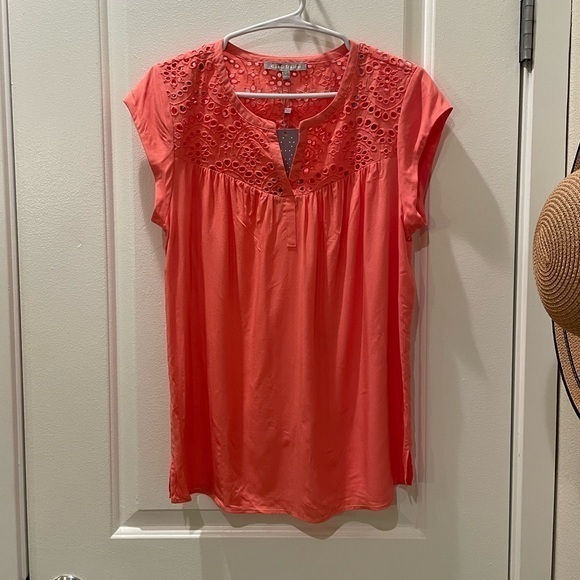 Daniel Rainn Tops - NEW…Daniel Rainn Coral Eyelet Detail Blouse